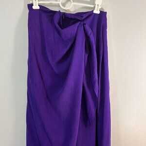 Donna Karen Purple Silk Flowy Pants